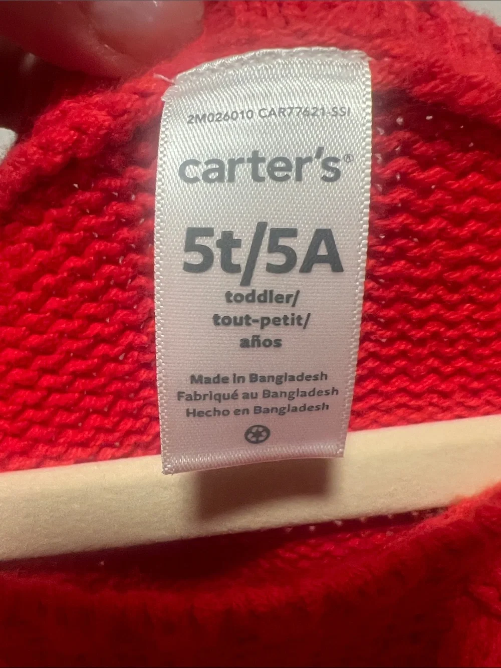 Carter's Bright Red Cable Knit Ruffle Shoulder Dress